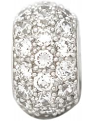 De Buman Sterling Silver Cubic Zirconia Charm Bead