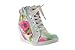 Peter 65K Little Girls Lace Up High Top Floral Wedge Sneakers Fushia