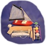 Sailboat Wood Craft Kit with Paint, Glue & Brush