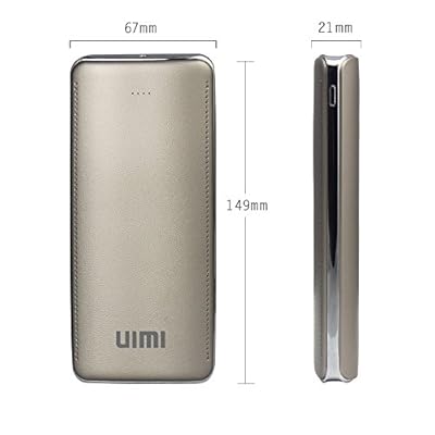UIMI U8 Power Bank with Torch External Battery Pack With LED Torch 15600 mAh (Gold) 