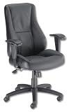 Trexus Hampshire Manager Armchair Adjustable Arms Back H660mm W520xD510xH470-550mm Leather Black