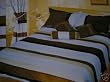 7 PCS L.t Blue Micro Suede Striped Design Comforter Set / King Size
