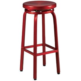 Click here to buy Melanie Bar Stool Swivel Red by Home Decorators Collection.