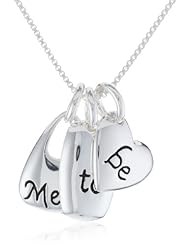 Sterling Silver "Meant To Be" Three Charm Pendant Necklace s, 18"