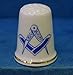 Porcelain China Thimble -- Masons Square and Compass