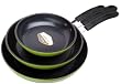 Green Earth Frying Pan 3-Piece Set by Ozeri (8", 10", 12"), with Textured Ceramic Non-Stick Coating from Germany (100% PTFE and PFOA Free)