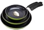 The Green Earth Frying Pan 3-Pan Set by Ozeri (8", 10", 12"), with Textured Ceramic Non-Stick Coating from Germany (100% PTFE and PFOA Free)