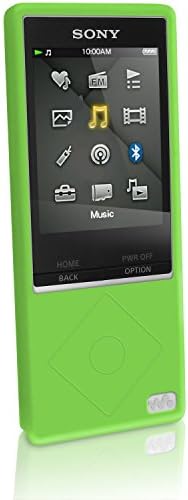 CielPlus Green Color Protective Gel Soft Silicone Rubber Skin Case Cover For Sony Walkman Video Mp3 Mp4 Player NWZ-A15 NWZ-A16 NWZ-A17 NWZ-A25 NWZ-A27 8GB 16GB 32GB 64GB 128GB +Screen Protector