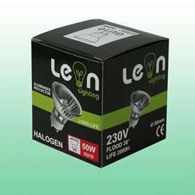 10 x GU10 50w Halogen Bulbs 230-240v Lightbulbs
