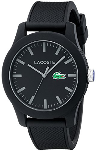 Lacoste Men s 2010766 Lacoste.12.12 Black Watch with Textured Band