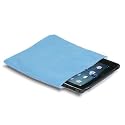 Premium Velour Micro Fibre Case Hellblau & Displayschutz für neuen Apple iPad Tablet WiFi 16GB 32GB 64GB