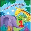 Jungle Buddies 1st Birthday Lunch Napkins 16 Pack