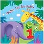 Jungle Buddies 1st Birthday Lunch Napkins 16 Pack