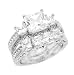 Sterling Silver Engagement 2 Set Rings