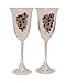 ArtisanStreet's Ice Wine Goblets. Set of 2 Glasses. Colorful Grape Design Hand Painted on Clear Crystal. Signed by Artisan