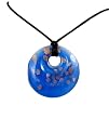 Necklace - N77 - Murano Glass Style - Round Shape ~ Blue with Copper Flecks
