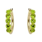 10k Yellow Gold Peridot Hoop Earrings