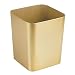 mDesign Square Shatter-Resistant Plastic Small Trash Can Wastebasket, Garbage Container Bin for Bathrooms, Powder Rooms, Kitchens, Home Offices - Soft Brass Finish