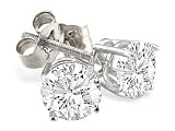 1 ctw Round Diamond Stud Earrings in 14K White Gold