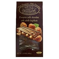 Global Brands Sweet Obsession Milk Chocolate Bar with Whole Hazelnuts, 3.5-Ounce (Pack of 8)