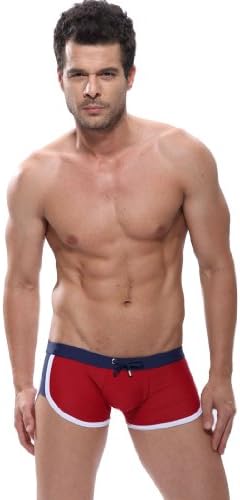 Wantdo Swimwear Trunks Shorts Tie Elastic Briefs(Claret,Small)