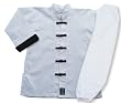 White With Black Frogs Complete Kung Fu Uniform