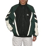 2 PIECE BONUS PACK: Mens Black & Green Umbro Athletic Zip-Up Soccer Sweatshirt Jacket & Adidas Toque / Hat (Size: L)