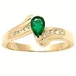 14K Yellow Gold Emerald and Diamond Ring