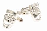 Handmade sterling silver drama mask comedy/tragedy cufflinks with presentation box. Crafted in the U.S.A