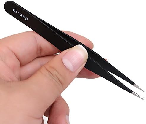 TAIYAL Professional Stainless Steel Nail Art Anti-static Tweezer Nipper Clipper Tool Model Making DIY (ESD10)