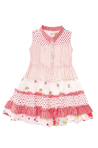 Room Seven Girls 2-6X Debby 20 Multi Mix Dress, Red Combo, 6/116