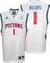 Chauncey Billups Jersey: adidas White Replica #1 Detroit Pistons Jersey