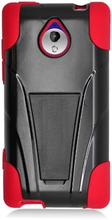 Eagle Cell Hybrid Case with Y Style Kickstand for HTC Tiara/8XT - Retail Packaging - Red/Black
