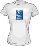 Gas Price Sign LOL, OMG, WTF HI RES Logo Women's Tee Shirt Regular Fit Small White