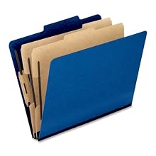 Pendaflex Pendaflex Pressguard Classification Folders, Letter, 6-Section, Blue, 10 Per Box (1257BL)