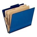 Pendaflex Colour Pressguard Classification Folders, Letter Size, Blue, 10 per Box (1257BL)