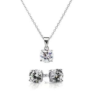 Gift Set 5 Ct Round Cut Cz Jewelry Set