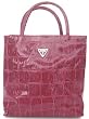 Guess Harpo Croco Lunch Tote in Raspberry (GUESS HANDBAGS, PURSES, BAGS)