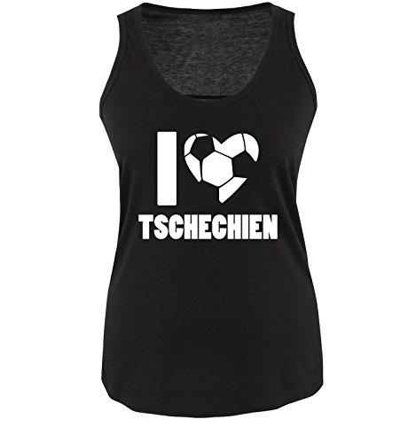 I LOVE TSCHECHIEN – Damen Tank Top – Schwarz / Weiss Gr. S