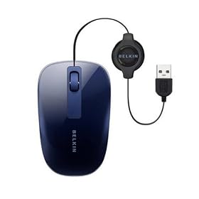 Belkin F5l051QQMDD Retractable Comfort Mouse - Midnight / Dark Sky