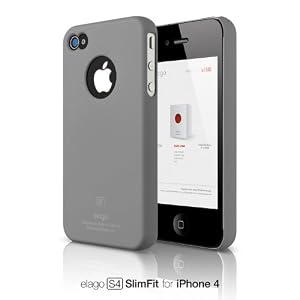elago S4 Slim Fit Case for iPhone 4 (Soft Feeling) - SF Gray + Logo Protection Film included