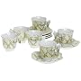 Yedi Houseware Classic Coffee and Tea Butterfly Espresso Cups and Saucers, Green, Set of 6