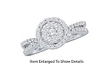 Stunning 14k. White Gold 1/2 Ct. Diamond Engagement / Promise Ring