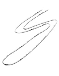 20" 0.8MM Box Chain in 14K White Gold