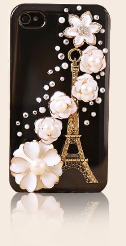 VL Bling Iphone 5 Case - Protective Skin - Cartoon - Bling Iphone 5 Cover- Black Eiffel Tower