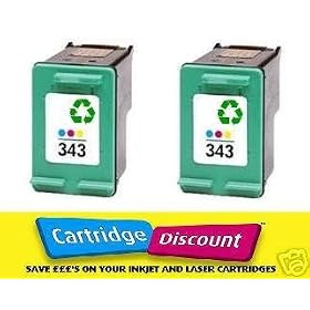 HP 343 Remanufactured Colour High Capacity Ink Cartridge Twin Pack HP343 / C8766EE / For HP Photosmart 2570 257 2575 2610 2613 2710 2713 325 329 335 370 375 385 395 420 422 425 428 475 7850 8050 8150 8153 8450 8453 8750 8753 C3100 C3110 C3125 C3135 C3140 C3150 C3175 C3180 C3183 C3190 C4100 C4180 D5100 D5145 D5155 D5160 D5163 D5168 Pro B8350 PSC 1500 1510 1513 1600 1610 2350 2353 2355