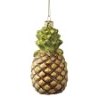 Sugared Fruit Decorative Frosted Pineapple Glass Christmas Ornament 4.25"