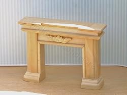 Dollhouse Miniature Light Wood Fireplace Front