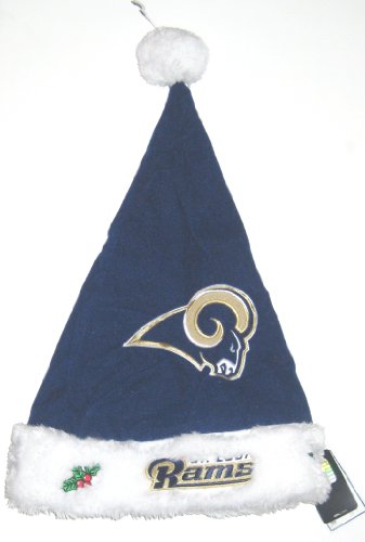 St. Louis Rams NFL Navy & White Faux Fur Santa Hat