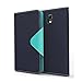 Note 3 Case, Cellto Slim Wallet Case with ID Slots and Bill Fold for Samsung Galaxy Note 3 - Navy Blue/Mint